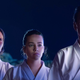 Robby (Tanner Buchanan) and Sam (Mary Mouser) are Daniel’s (Ralph Macchio) new pupils in Cobra Kai season two.